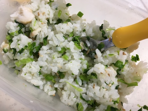 【幼児食】赤魚と冬菜の混ぜご飯★